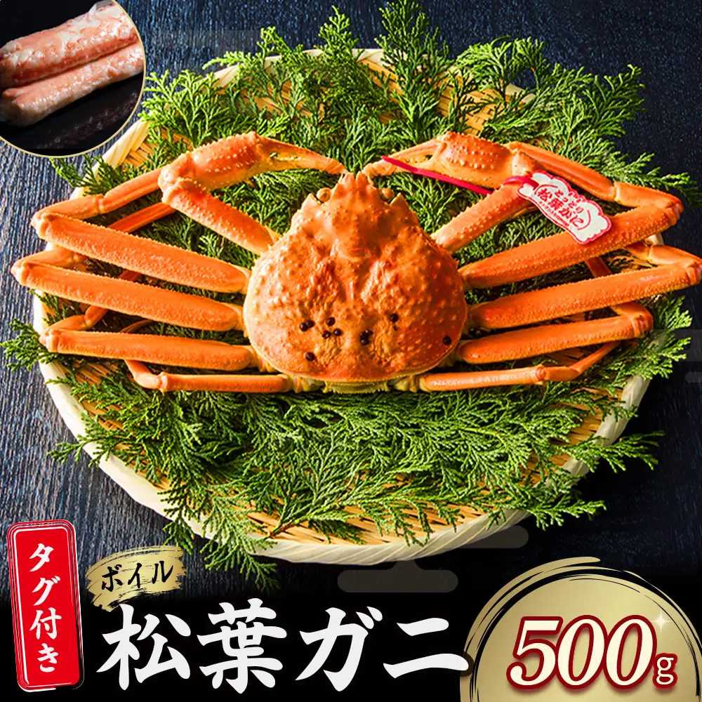 【先行予約】【魚倉】タグ付き ボイル 松葉ガニ （500g） 松葉ガニ