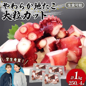 やわらか 地たこ 250g×4 (計1kg) カット済み ヤナギダコ 生食可 たこ 蛸 冷凍