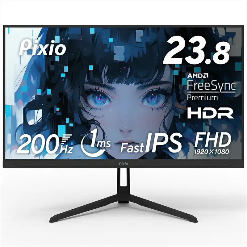Pixio ゲーミングモニター 23.8インチ FHD 200Hz IPS ブラック/黒 PX248WAVE | モニター モニター