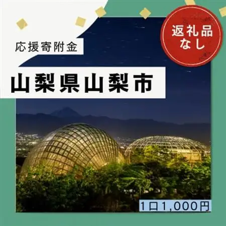 【返礼品なし】山梨県山梨市への応援寄附金(1口1,000円)