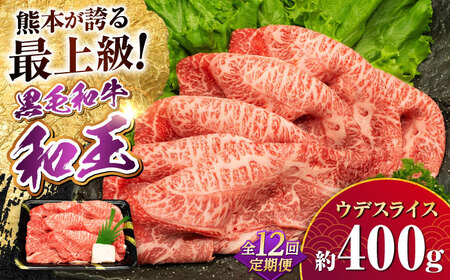 【全12回定期便】熊本県産 A5等級 和王 うでスライス 約400g 計約4.8kg 牛肉スライス[AYCH021]