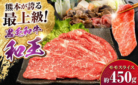 熊本県産 A5等級 黒毛和牛 和王 モモスライス 約450g もも肉 [AYCH067] 