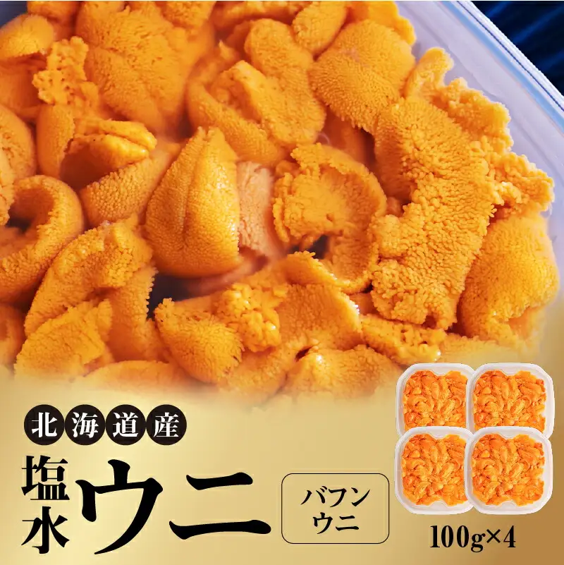 北海道産　世壱屋塩水ウニ（バフンウニ）400g_Y038-0147