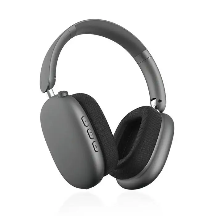 ワイヤレスヘッドホン＜グレー＞イヤホン ヘッドセット Bluetooth5.4 超低遅延 wireless マイク内蔵 自動ペアリング ノイズキャンセリング クリア通話 オーディオケーブル付き
