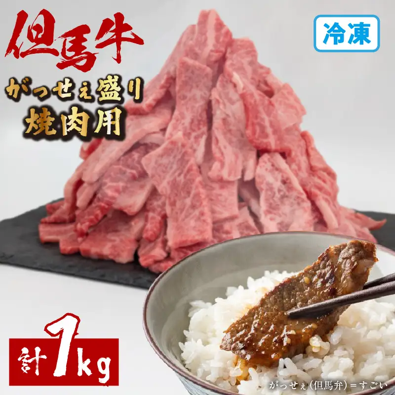 但馬牛 がっせぇ盛り 焼肉用計1kg（250g×4）国産 牛肉 和牛 72-24