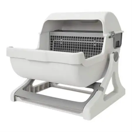 掃除が簡単 SunRuck 半自動猫用トイレ SR-ACT01-GY グレー_ ペット用品  _【1592042】