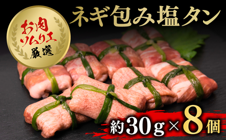 ネギ包み塩タン (約30g×8個) ふるさと納税 福知山市 タン ステーキ 肉 お肉 ねぎ ネギ ネギ塩 旨味 肉汁 食感 ギフト プレゼント 【fc-AX009】【肉のABCフーズ福知山店】