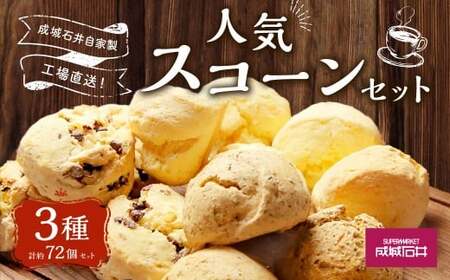成城石井自家製 工場直送！人気スコーンセット 3種 計約72個セット スコーン グルメ 詰め合わせ お取り寄せ