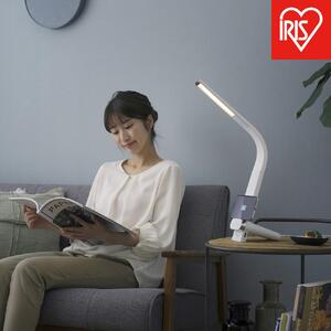LEDデスクライトQi充電シリーズ 縦置きタイプ 調光・調色　LDL-QLDL-W　ホワイト 　 一人暮らし ひとり暮らし 　 　 　