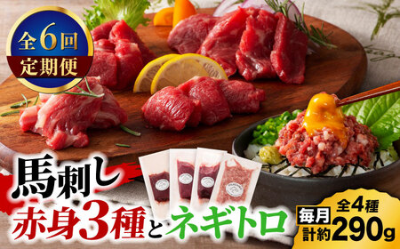 【全6回定期便】【熊本特産】赤身馬刺し3種とネギトロの詰め合わせ 3891【有限会社スイートサプライなかぞの】[ZDT174]