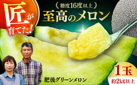 【先行予約】  山鹿の恵み! 匠の育てた　肥後グリーン メロン 約2kg以上（約2kg以上×1玉）【きもと農園】[ZFQ002]