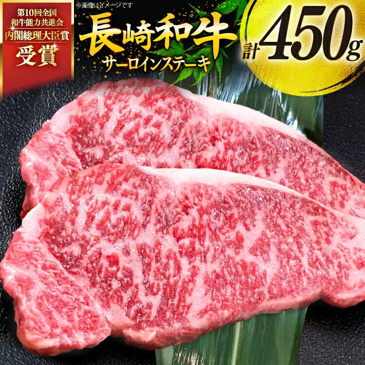 牛肉 和牛 長崎和牛 サーロインステーキ 225g 2枚 計450g [彼杵の荘 長崎県 東彼杵町 hs42bag270004]