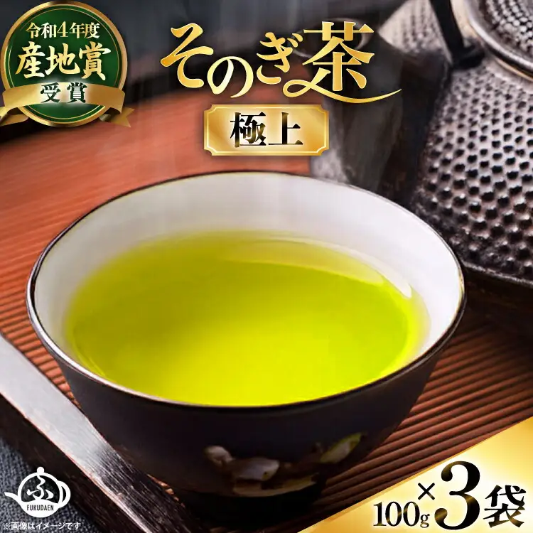 お茶 そのぎ茶 【TVで紹介！】そのぎ茶 (極上) 100g 3袋入 [ふくだ園 長崎県 東彼杵町 hs42bag770001]