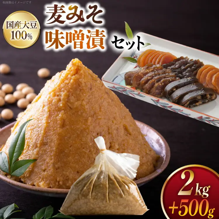 味噌 麦みそ 2kg 田舎味噌漬け 5種 500g [大渡商店 長崎県 東彼杵町 hs42bag590008]