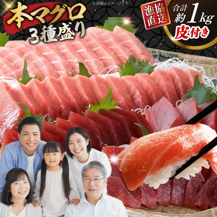 まぐろ マグロ 長崎県産 本マグロ 大トロ 中トロ 赤身 詰め合わせ 総計1kg [大村湾漁業 長崎県 東彼杵町 hs42bag670025]