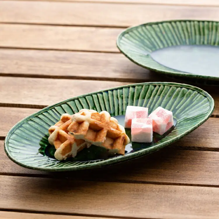 織部 皿 楕円皿 ペア 織部釉 [抱星窯 長崎県 東彼杵町 hs42bag390009]