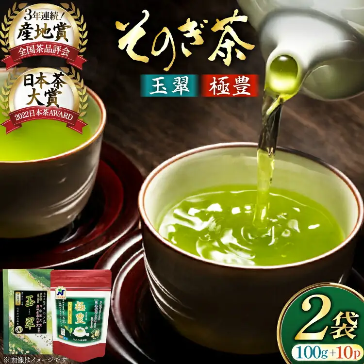 お茶 緑茶 そのぎ茶 玉翠100g×1袋・極豊緑茶ティーバッグ6g×1袋 [西海園(お茶の西海園) 長崎県 東彼杵町 hs42bag710020]