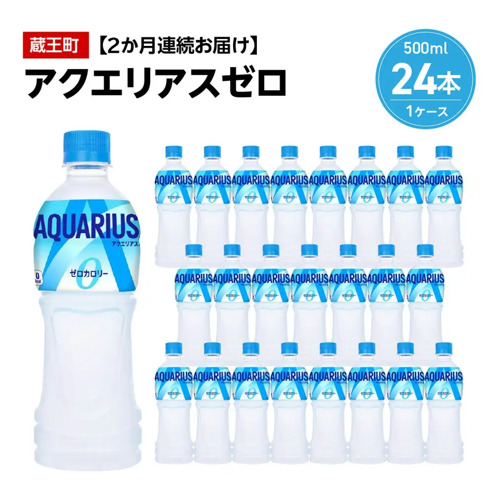 【2か月連続お届け】アクエリアスゼロ　500ml PET×24本　【04301-0660】