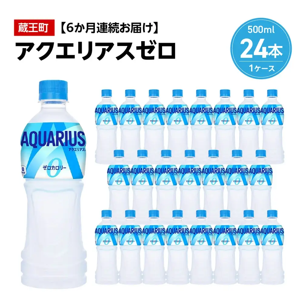 【6か月連続お届け】アクエリアスゼロ　500ml PET×24本　【04301-0663】