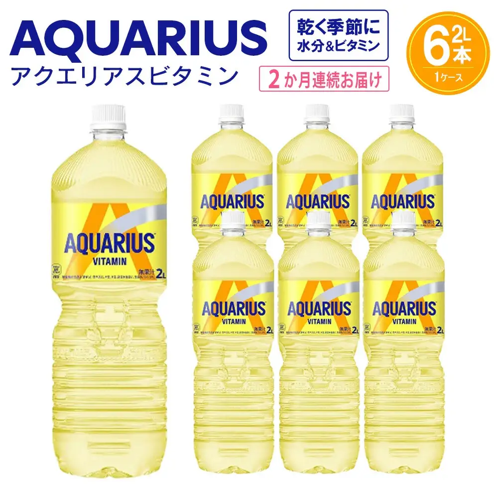 【2か月連続お届け】アクエリアス ビタミン　2L PET×6本　【04301-0678】