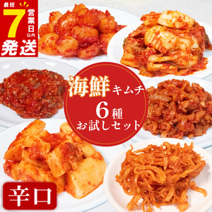 【 本場の味を再現 】 海鮮キムチ 6種 詰め合わせセット 辛口 キムチ 食べ比べ 冷蔵 かわち屋