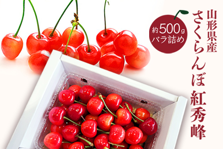 【2026年発送】「秀品」さくらんぼ紅秀峰500g（L玉以上・化粧箱・バラ詰）_H045(R8)