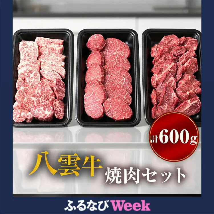 【ふるなびWEEK対象】八雲牛 焼肉セット 総重量 600g 牛肉 もも カルビ 切り落とし 赤身