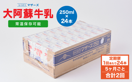 【定期便 5ヶ月毎：2回】大阿蘇牛乳 250ml 1回あたり24本入り 常温保存 大阿蘇牛乳 熊本牛乳 成分無調整牛乳 ロングライフ牛乳