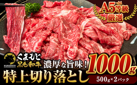 くまもと黒毛和牛 ウデ・モモ 特上 切り落とし 1000g (500g×2パック) 牛肉 冷凍 《7-14日以内に出荷予定(土日祝除く)》冷凍庫 個別 取分け 小分け 個包装 モモ スライス 肉 お肉 しゃぶしゃぶ すき焼き A5 A4｜ブランド牛肉 特産品牛肉 熊本県牛肉 大人気返礼品 人気牛肉 名産品牛肉 