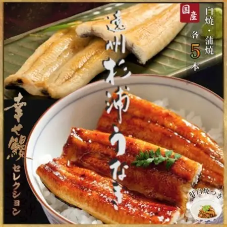 遠州杉浦うなぎLセット　白焼5本+蒲焼5本(2,100~2,400g)+肝白焼3パック+タレ3個_魚介・海産物 うなぎ  ウナギ 鰻_【配送不可地域：離島】【1612735】