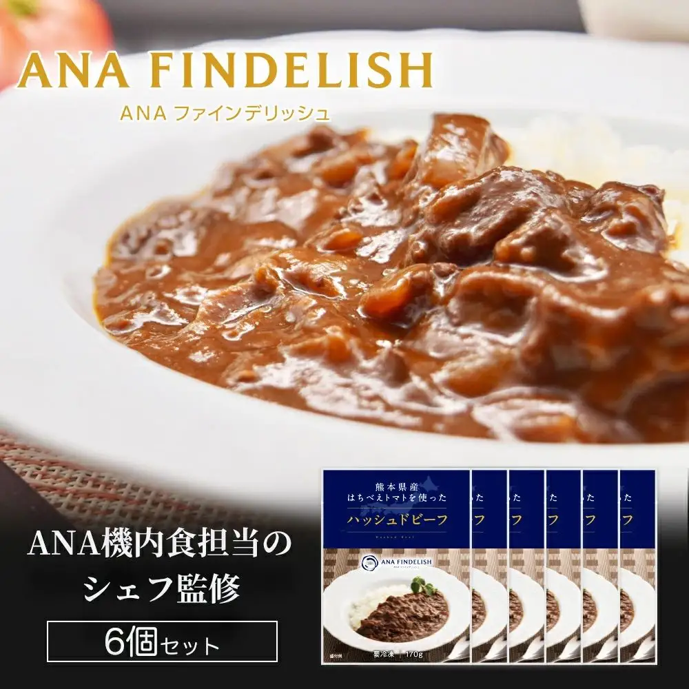熊本県産はちべえトマトを使ったハッシュドビーフ 1袋(170g) 合計6食入り トマトピューレ トマト とまと 簡単 時短 洋食 惣菜 ギフト 冷凍 人気 ハッシュドビーフ ANA  エイエヌエー  八代市
