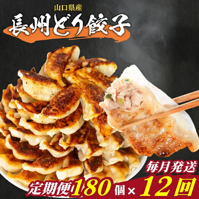 訳あり 長州どり餃子 180個 定期便 毎月12回 餃子 ギョウザ IB