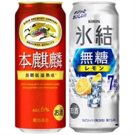 キリンの氷結無糖Alc.7% レモン×本麒麟　各500ml缶×24本　計48本_酒・アルコール     酒・アルコール 発泡酒  _【1587252】