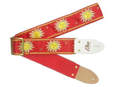 【ギターストラップ】Elara Straps Sun Dance Red(White)　ギター　ベース　アコースティックギター　アコギ　エレキギター　エレキ　ギターストラップ　ベースストラップ　エララストラップ