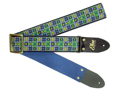 【ギターストラップ】Elara Straps Knight Square Blue　ギター　ベース　アコースティックギター　アコギ　エレキギター　エレキ　ギターストラップ　ベースストラップ　エララストラップ