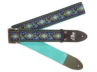 【ギターストラップ】Elara Straps Peacock Queue Fresque Blue　ギター　ベース　アコースティックギター　アコギ　エレキギター　エレキ　ギターストラップ　ベースストラップ　エララストラップ