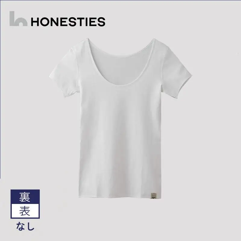 [WOMENS]裏表なし インナープレミアム Tシャツ M(白) 2枚 レディース