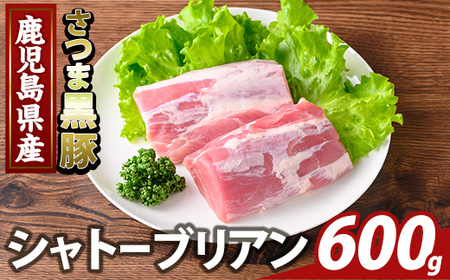 K-485-B 鹿児島県産さつま黒豚 シャトーブリアン(計600g)【ふるさと産直バザール】霧島市 シャトーブリアン ヒレ肉 黒豚 国産 鹿児島県産 肉 精肉