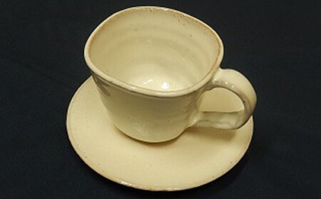 萩焼 8代佳炎作 白萩コーヒーセット（角）