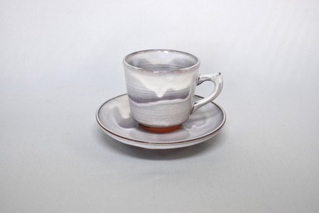 萩焼 萩むらさきコーヒーカップ (角)