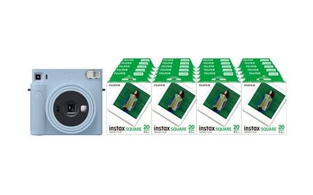 「インスタントカメラinstax™“チェキ”スクエアセット」instax™ スクエアフォーマットフィルム 2パック×20（合計400枚撮影可能）インスタントカメラ“チェキ”「instax SQUARE SQ1™ Glacier Blue」×1