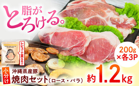 豚肉 焼肉 沖縄県産豚肉 くいまーる豚 焼肉セット (ロース・バラ) 計1.2kg (200g×各3P)  BCAJ001 