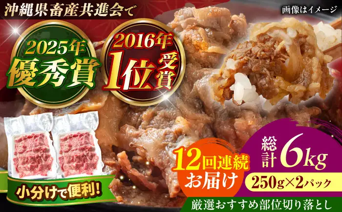 牛肉 焼肉 【全12回定期便】【厳選！おすすめ部位】沖縄和牛 佐渡山牛 切り落とし 500g  BCBC010