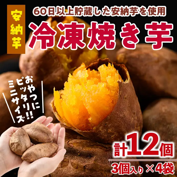 おやつ芋 安納芋 冷凍 焼き芋(計12個・3個入り×4袋) さつまいも 小分け 【YO-10】【株式会社陽】