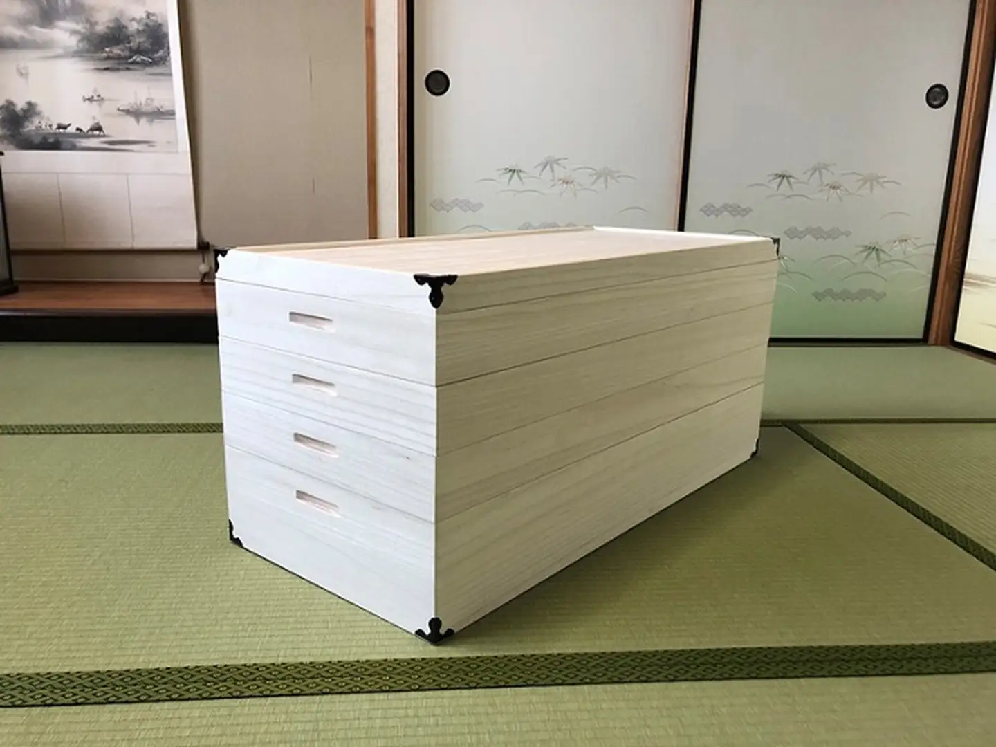 桐たんす 着物収納の定番 総桐衣装ケース4段：B750-003