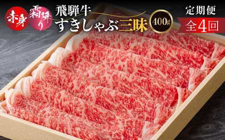 【定期便】全4回 飛騨牛 すきしゃぶ三昧 定期便 [S929]