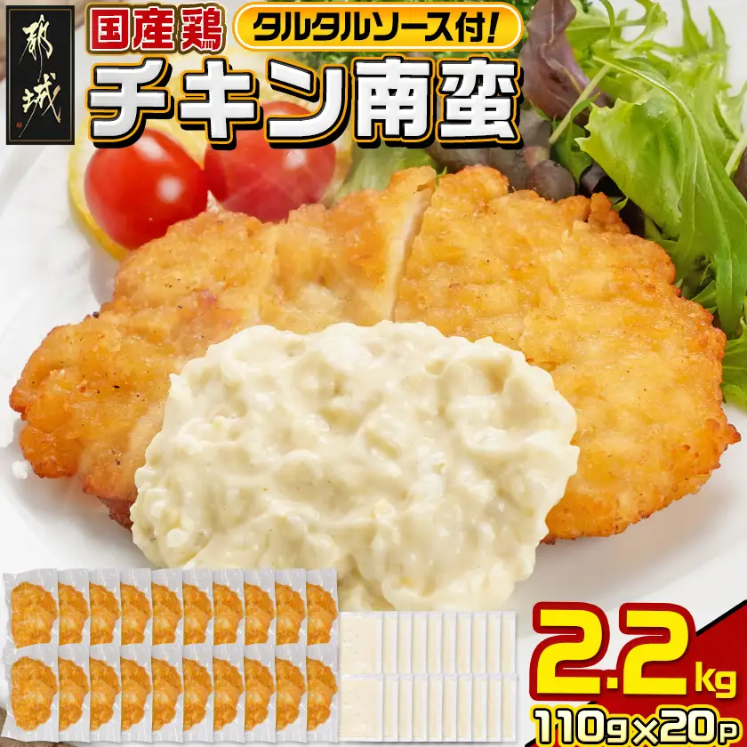 国産鶏チキン南蛮(110g×20P)〔17-1510〕_(都城市) むね肉 チキン南蛮 オリジナルタルタルソース 簡単調理 ソウルフード 惣菜 お弁当 おかず 夕食 ボリューム ご当地グルメ 宮崎名物 冷凍