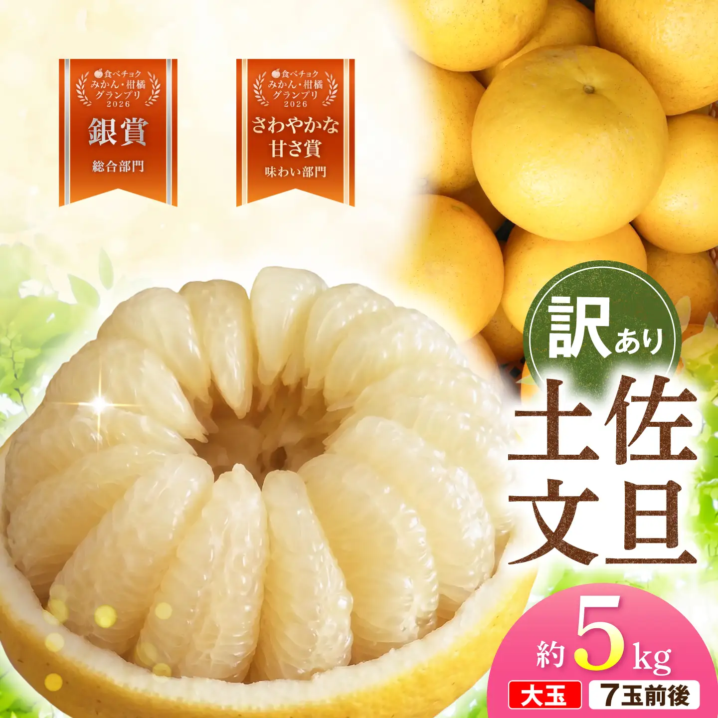 【先行予約】文旦 家庭用大玉 5キロ 5kg（3L～上限なし：7玉前後）〈2027年1月20日～発送〉皮むき器付き 訳あり 文旦 ぶんたん フルーツ 果物 高知 土佐市 大玉【土佐水谷農園】 [BQBD008]