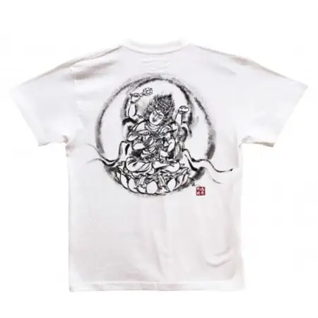 手描きTシャツ 仏画 愛染明王 白 (半袖 Mサイズ)【1615474】