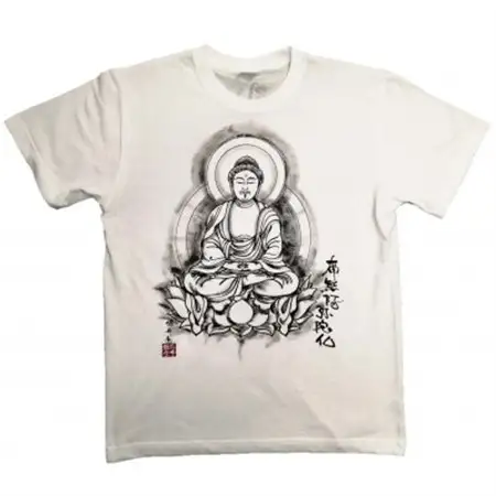 手描きTシャツ 仏画 阿弥陀如来 白 (半袖 XLサイズ)【1615548】